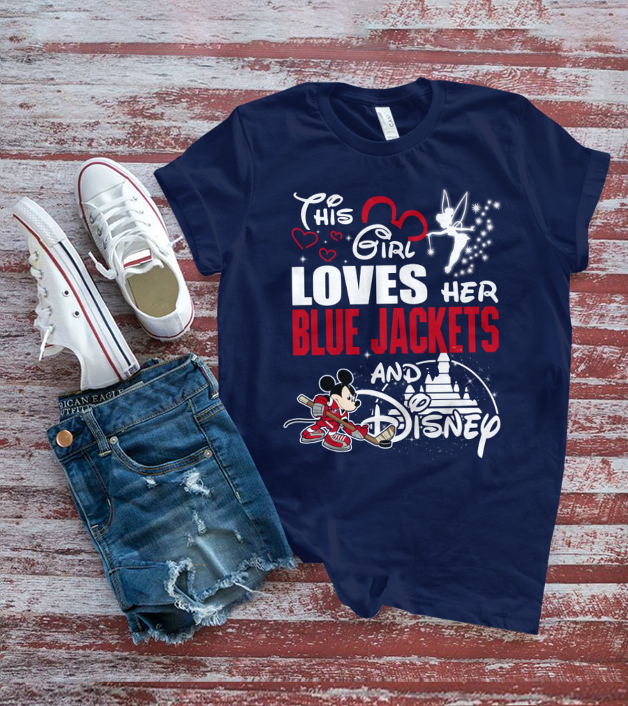 This Girl Loves Her Blue Jackets And Disney T-Shirt