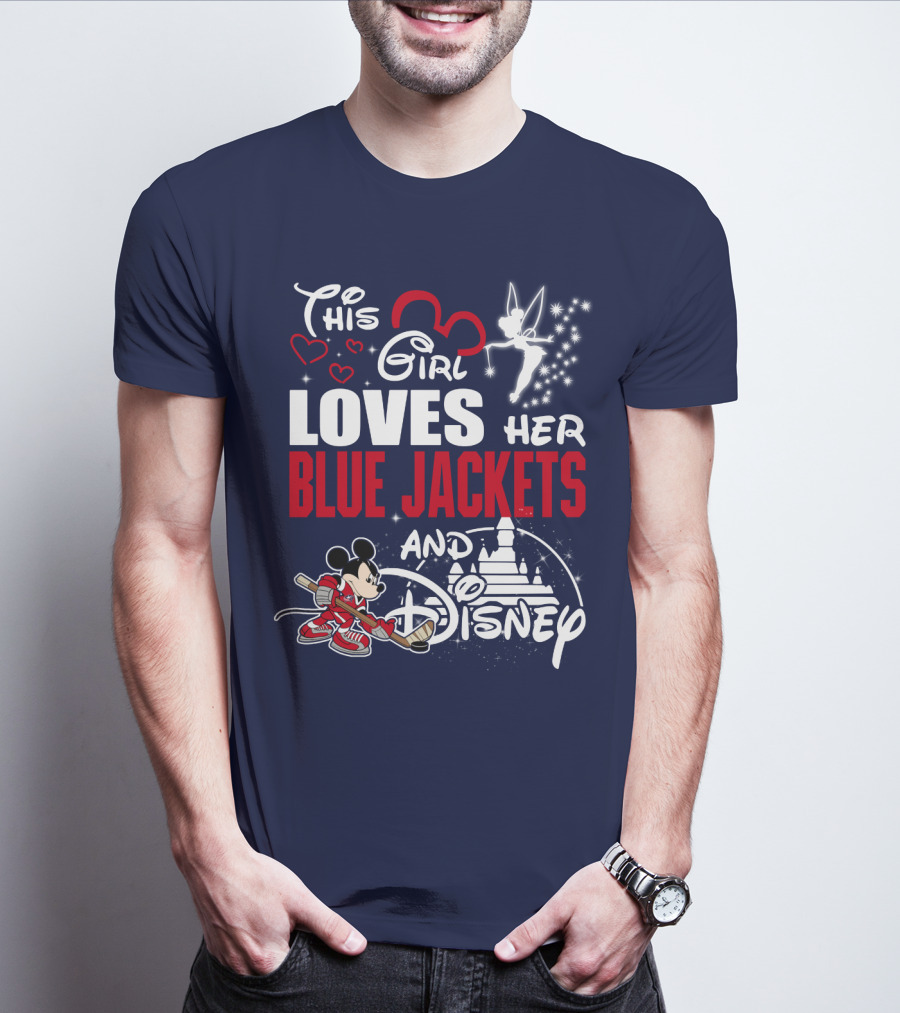 This Girl Loves Her Blue Jackets And Disney T-Shirt