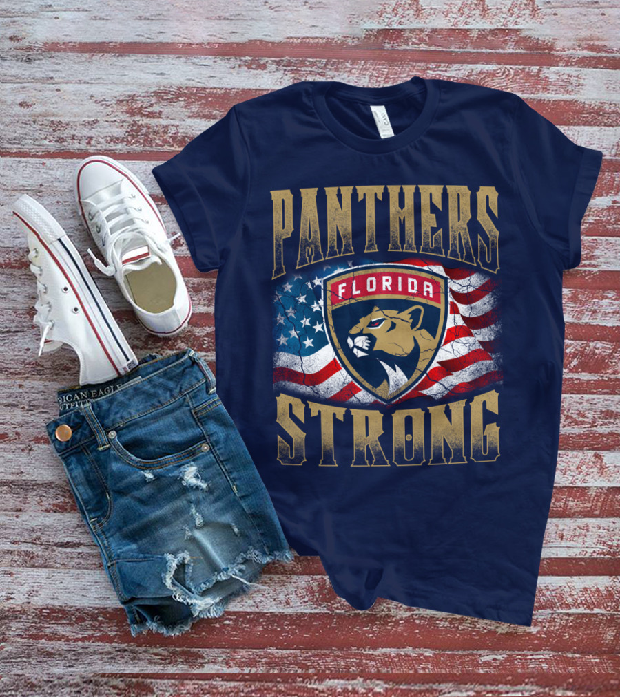 Panthers Strong Florida American Flag T-Shirt