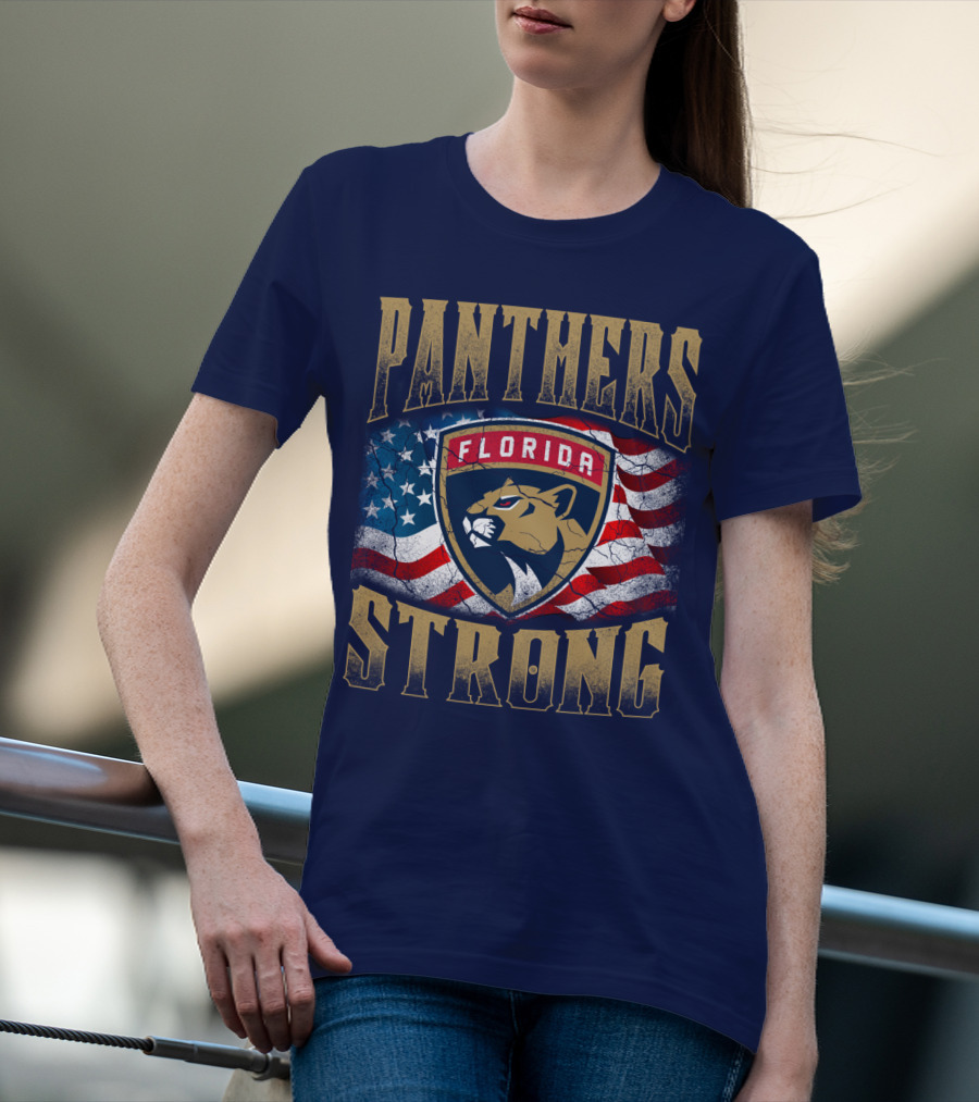 Panthers Strong Florida American Flag T-Shirt