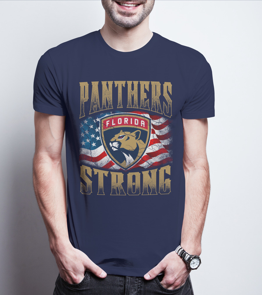 Panthers Strong Florida American Flag T-Shirt