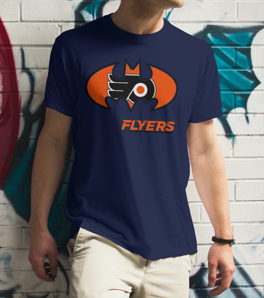 Philadelphia Flyers Batman Logo Crossover T-Shirt