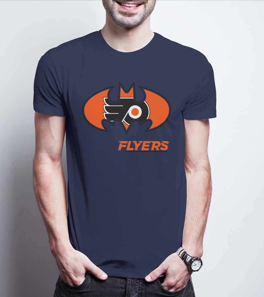 Philadelphia Flyers Batman Logo Crossover T-Shirt