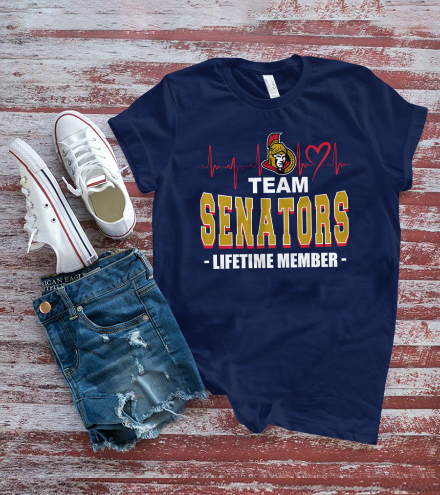 Team Senators Lifetime Member Ottawa Senators Heartbeat T-Shirt