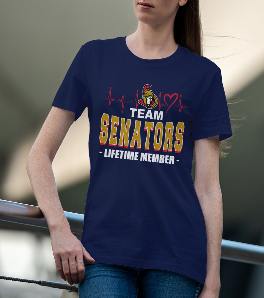 Team Senators Lifetime Member Ottawa Senators Heartbeat T-Shirt
