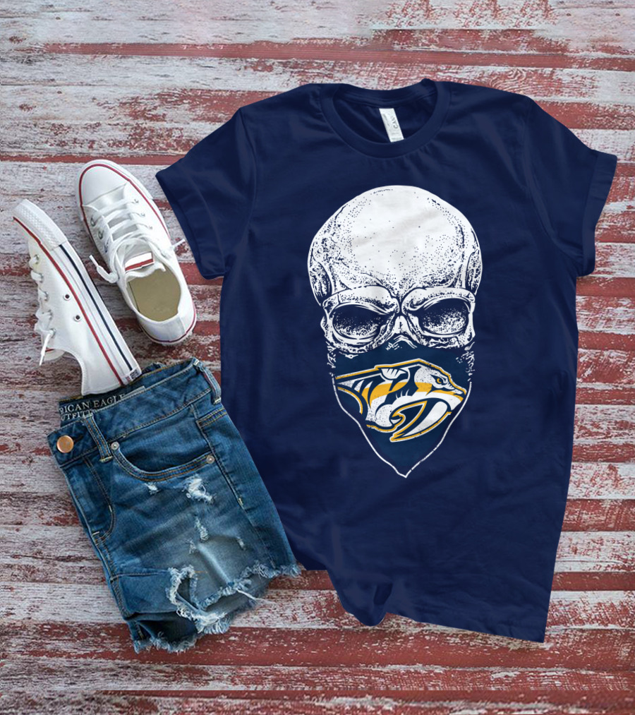 Nashville Predators Skull Bandana T-Shirt