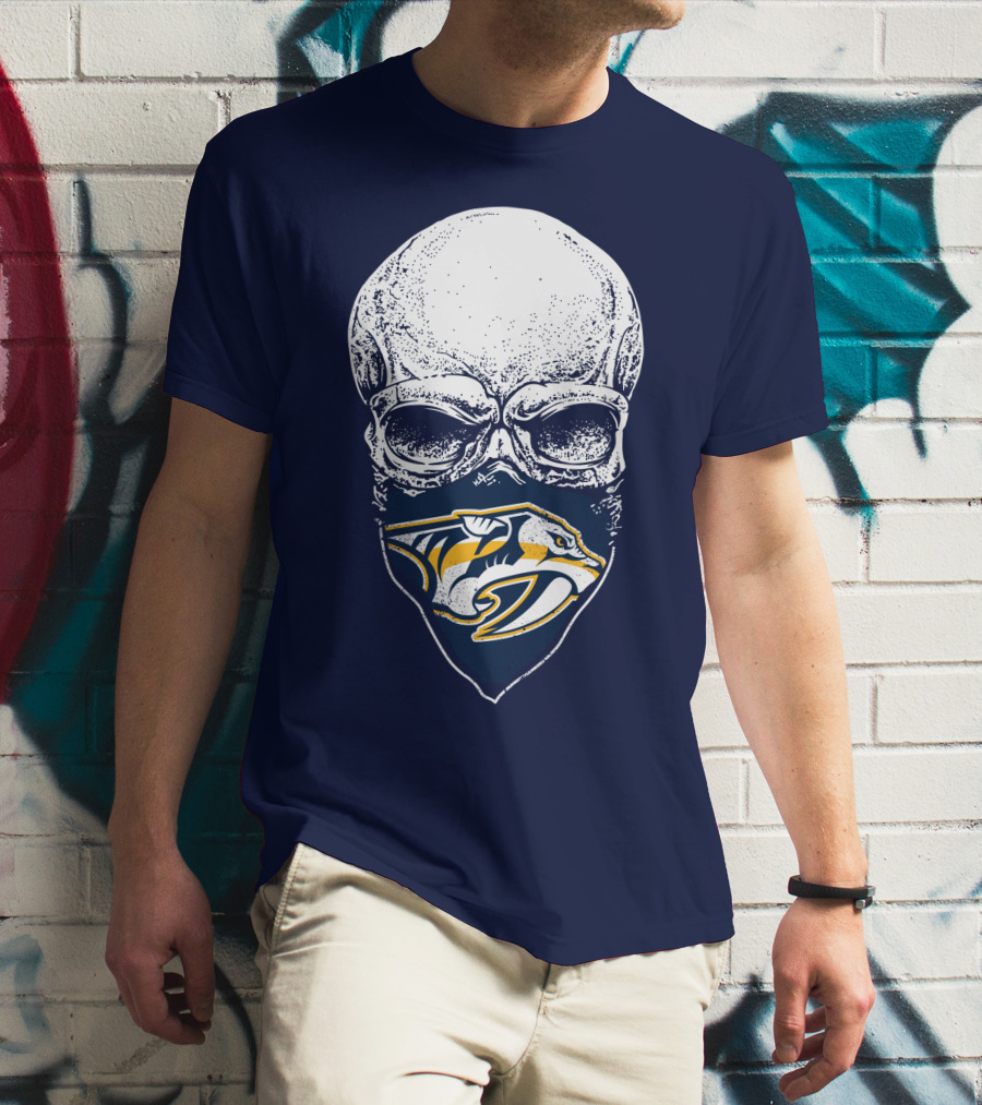 Nashville Predators Skull Bandana T-Shirt