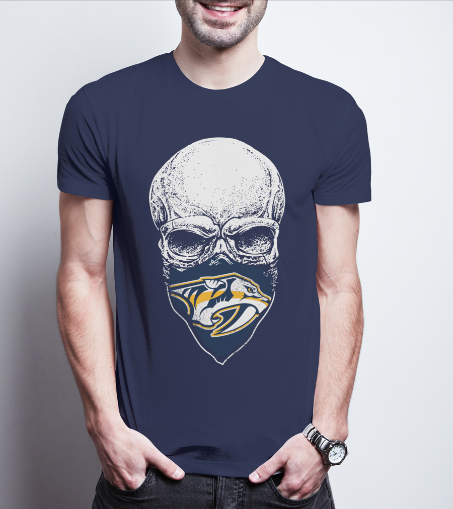 Nashville Predators Skull Bandana T-Shirt