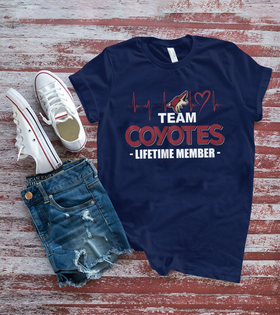 Team Coyotes Lifetime Member Arizona Coyotes Heartbeat T-Shirt