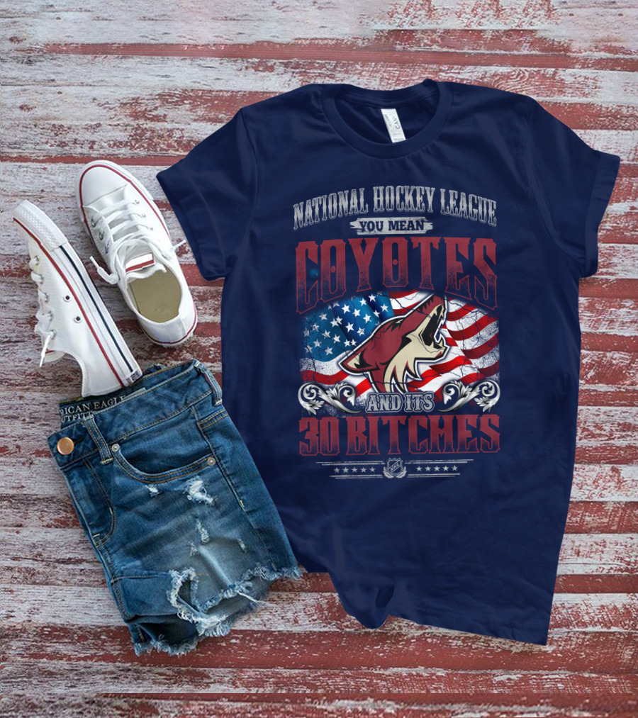 National Hockey League Coyotes And Its 30 Bitches American Flag T-Shirt