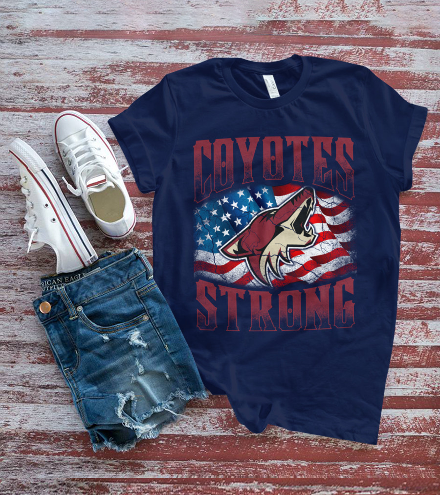 Coyotes Strong American Flag T-Shirt