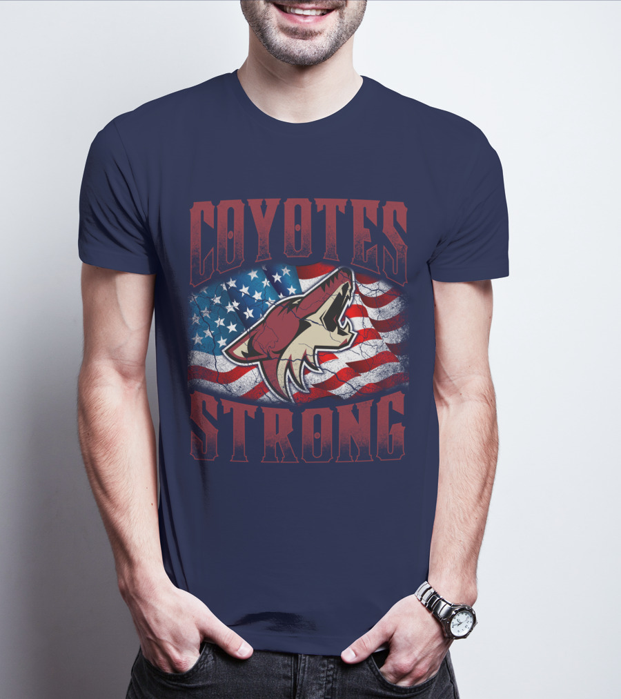 Coyotes Strong American Flag T-Shirt