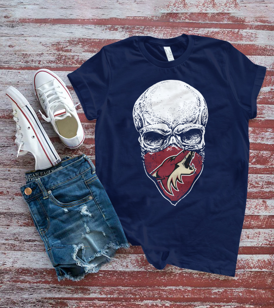 Arizona Coyotes Skull Logo With Coyote Mask T-Shirt