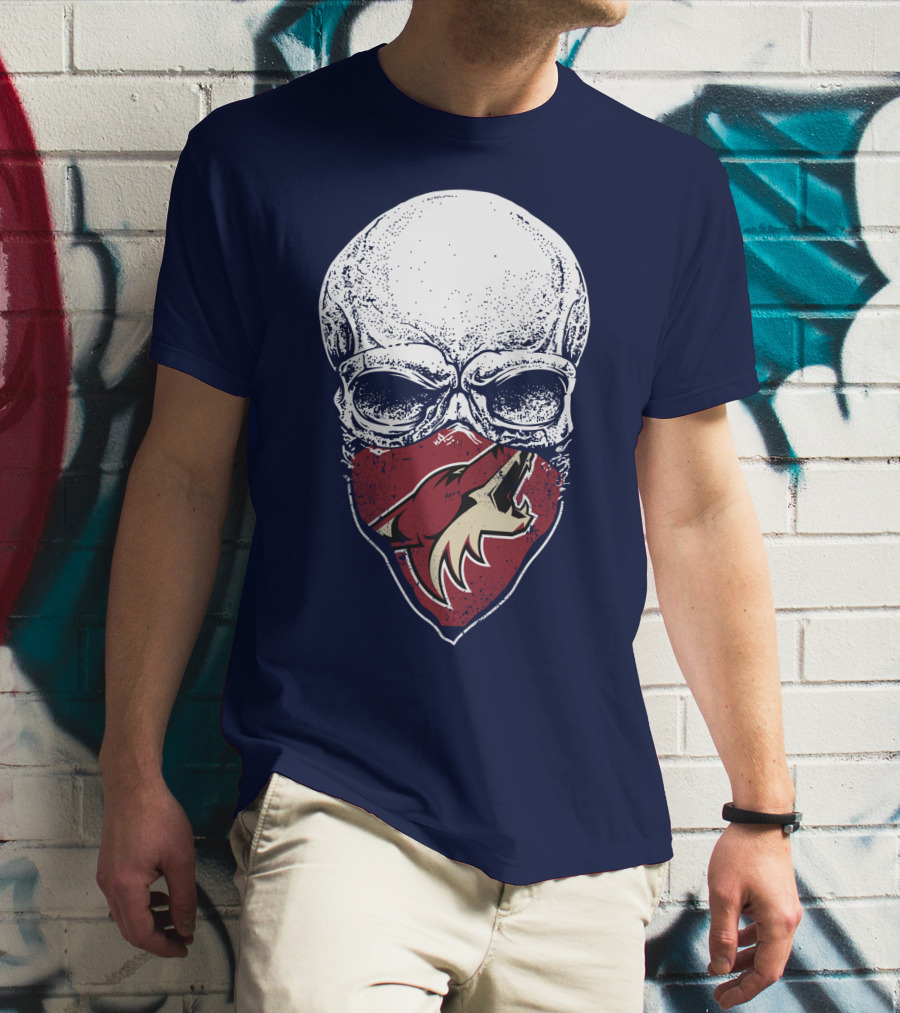 Arizona Coyotes Skull Logo With Coyote Mask T-Shirt