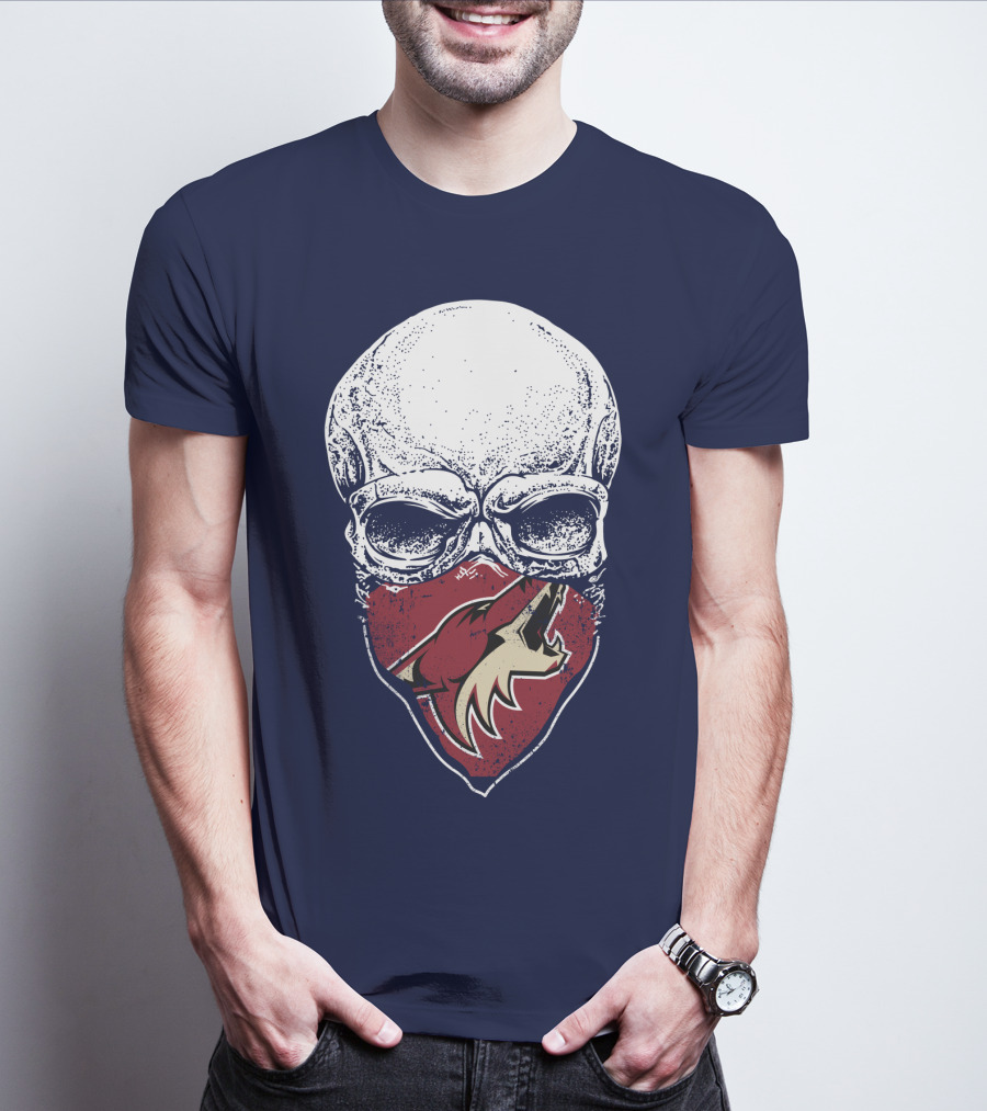 Arizona Coyotes Skull Logo With Coyote Mask T-Shirt