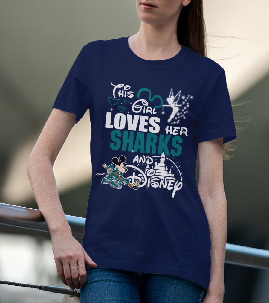 This Girl Loves Her Sharks And Disney T-Shirt