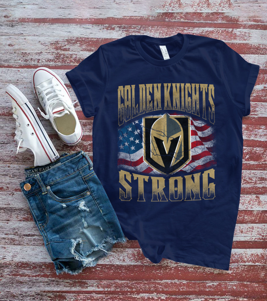 Golden Knights Strong American Flag T-Shirt
