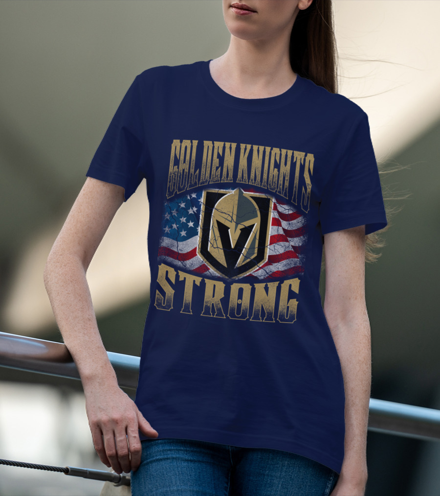 Golden Knights Strong American Flag T-Shirt