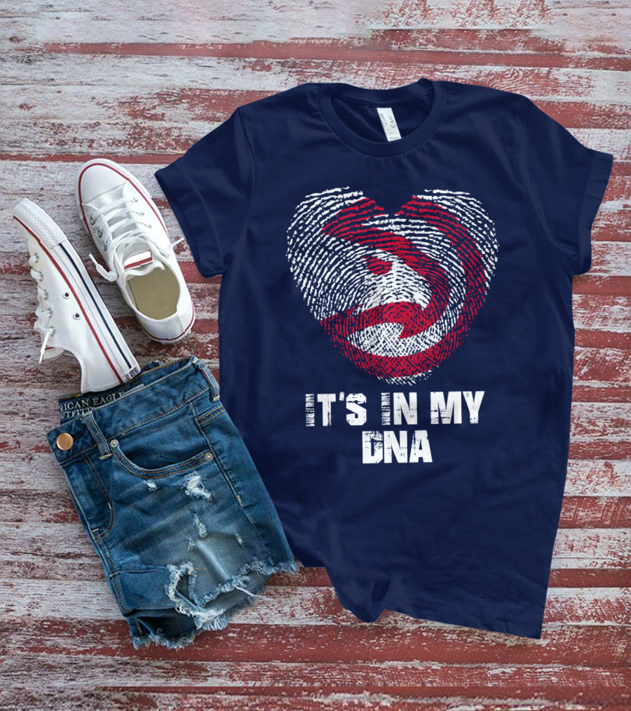 Atlanta Hawks It's In My Dna Fingerprint Heart T-Shirt