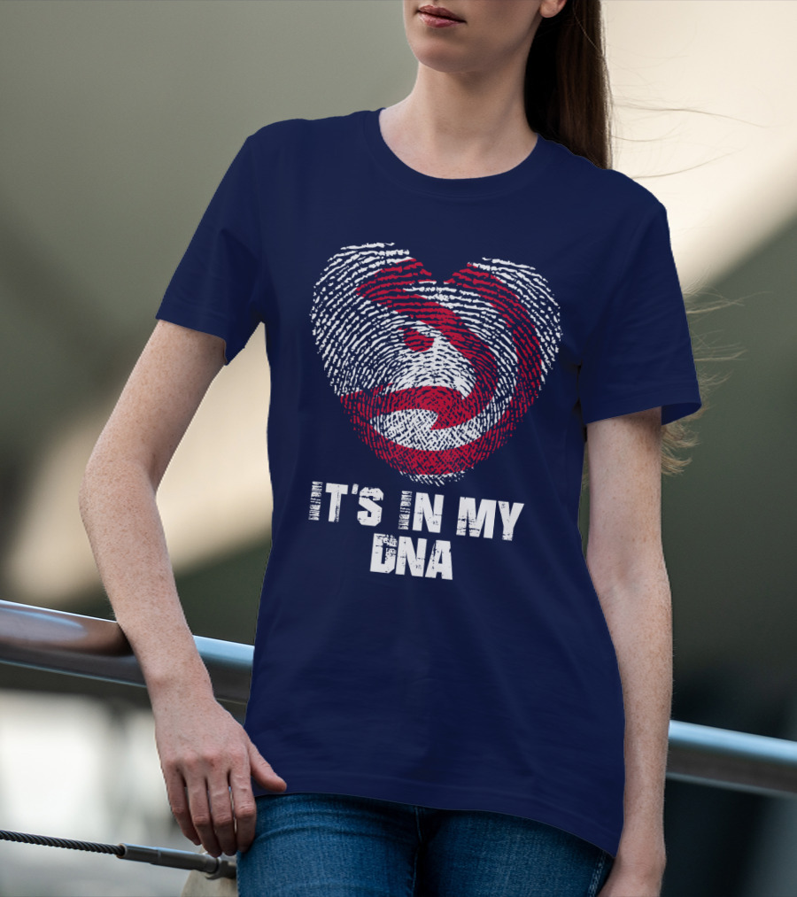 Atlanta Hawks It's In My Dna Fingerprint Heart T-Shirt