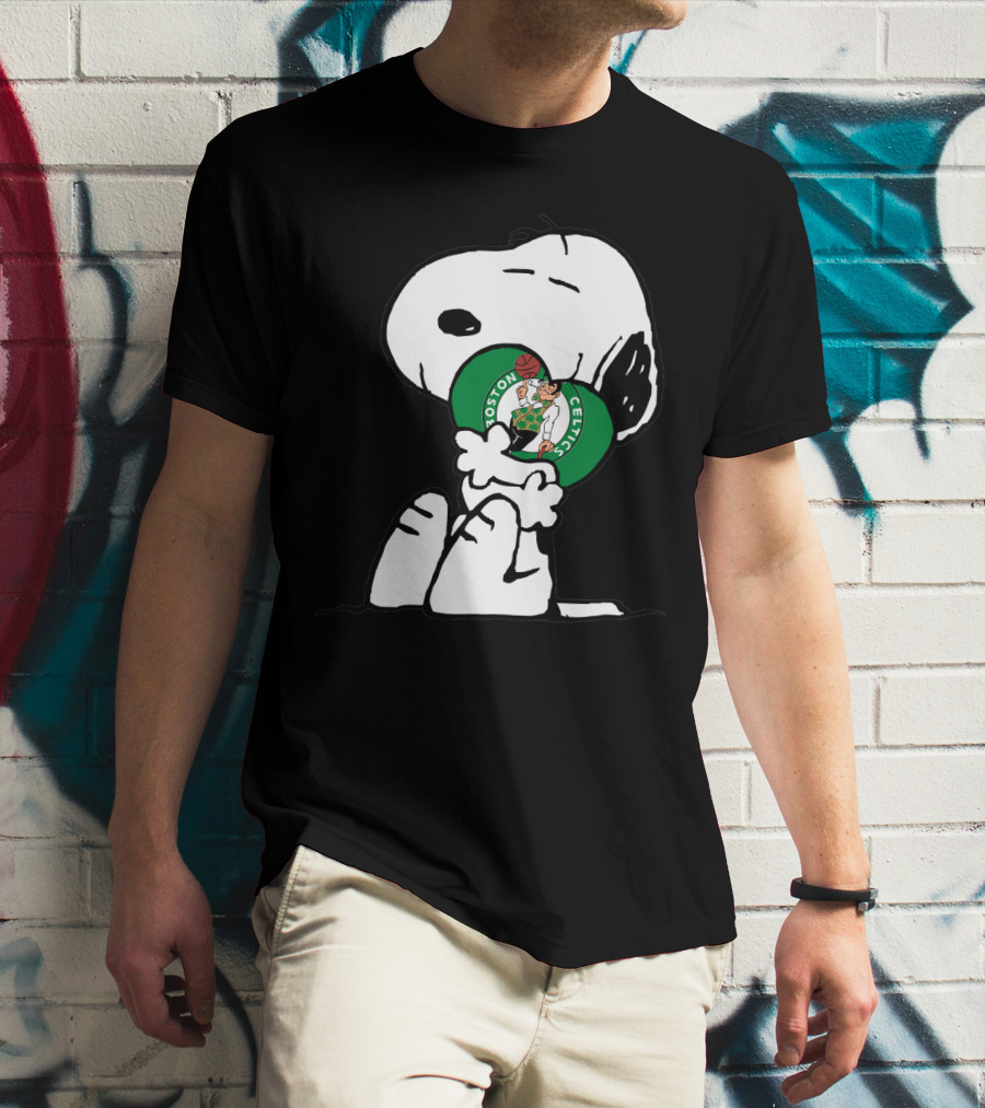 Snoopy Hugging Boston Celtics T-Shirt