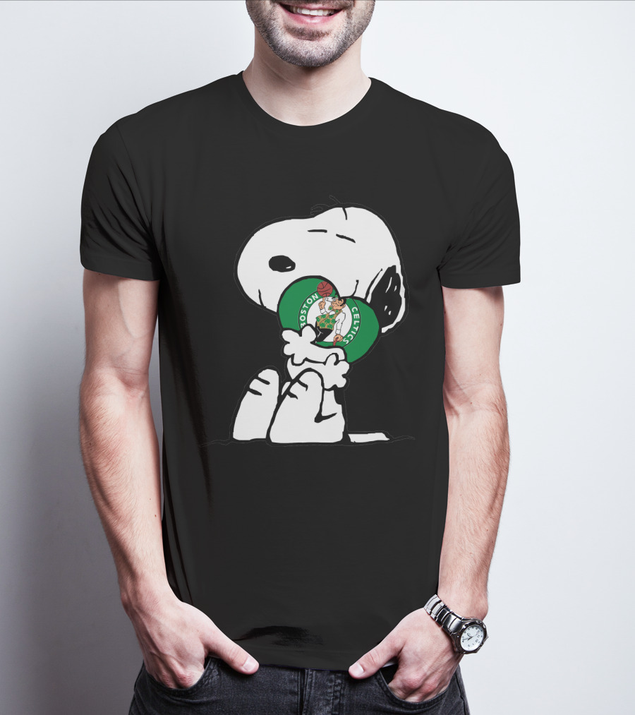 Snoopy Hugging Boston Celtics T-Shirt