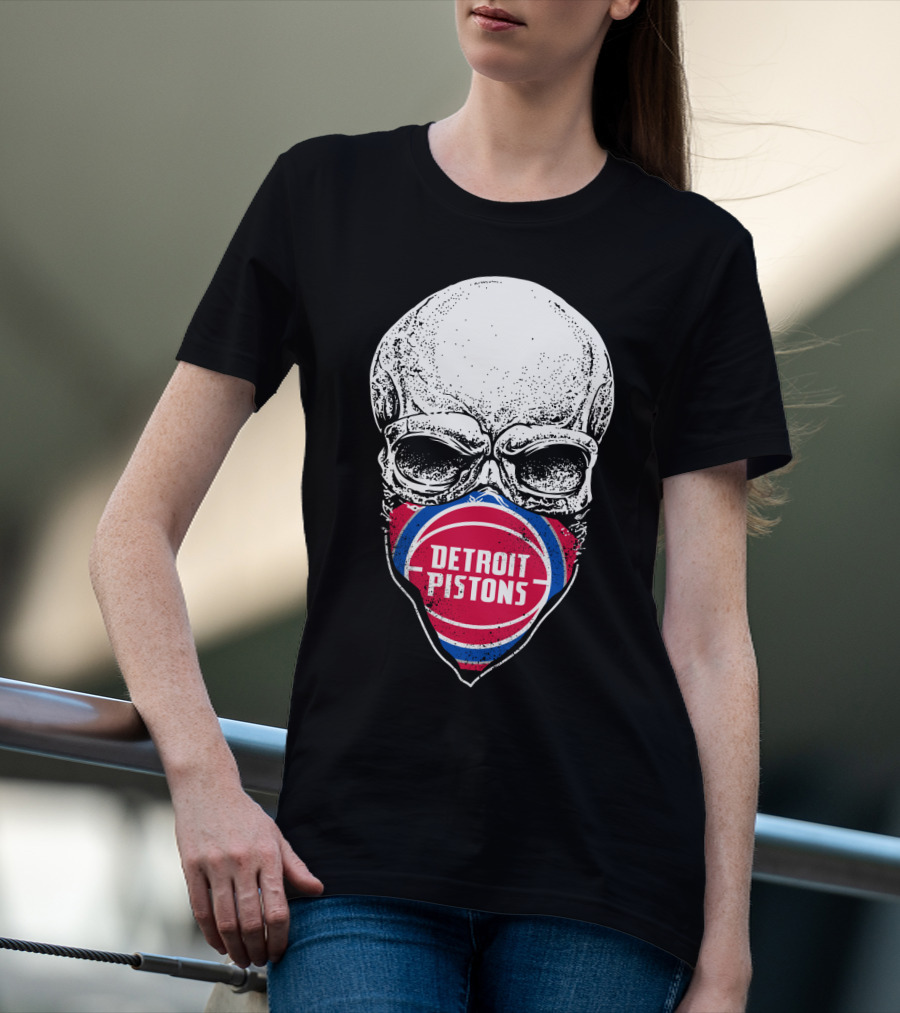 Detroit Pistons Skull Masked T-Shirt