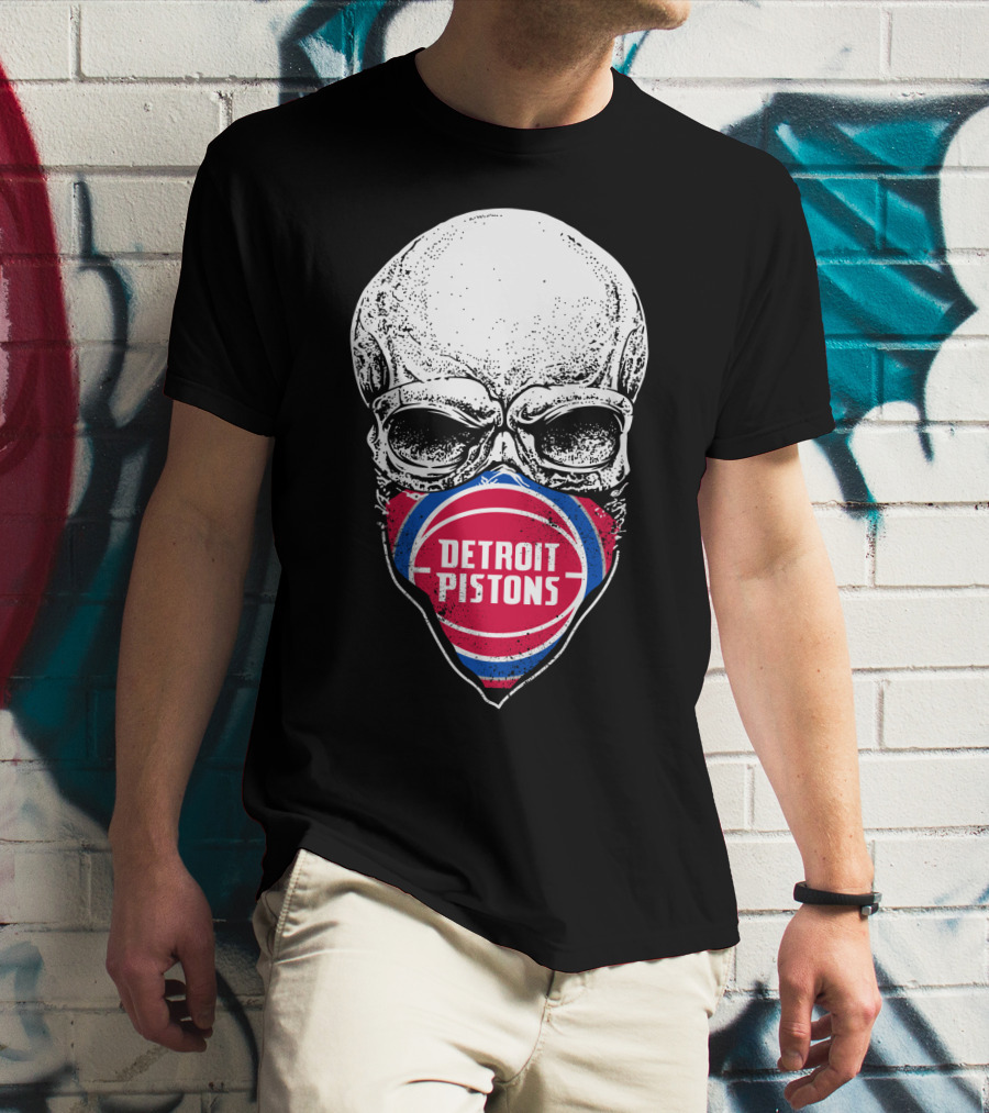 Detroit Pistons Skull Masked T-Shirt
