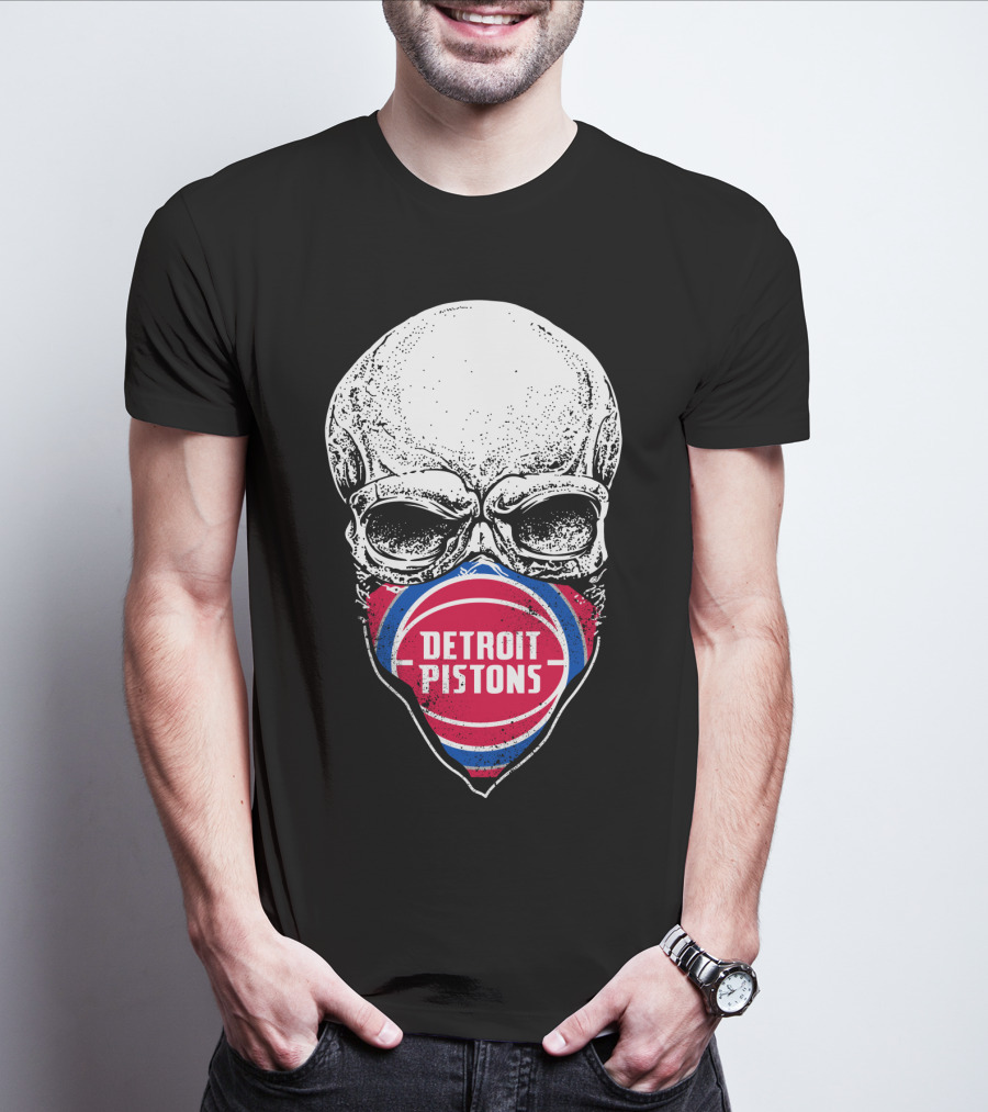 Detroit Pistons Skull Masked T-Shirt