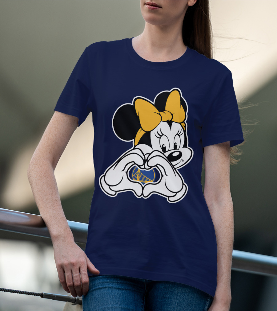 Golden State Warriors Heart Hands Minnie Mouse T-Shirt