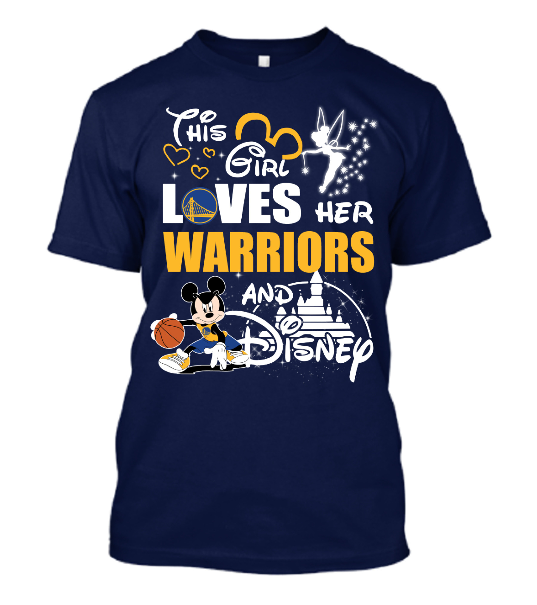 This Girl Loves Her Warriors And Disney T-Shirt