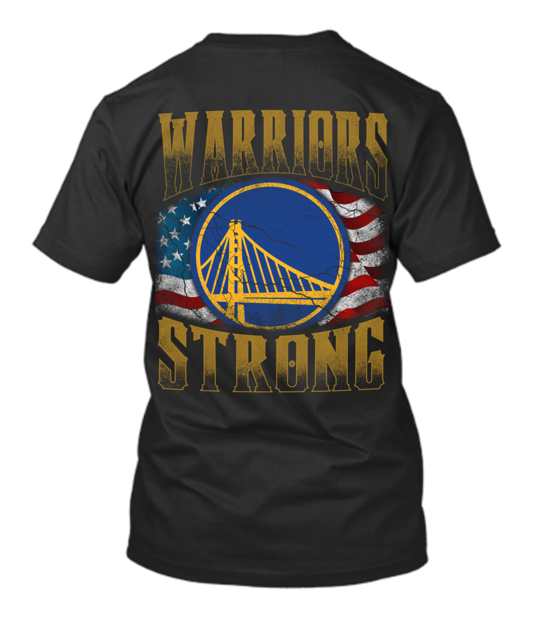 Warriors Strong Golden State American Flag Bridge T-Shirt