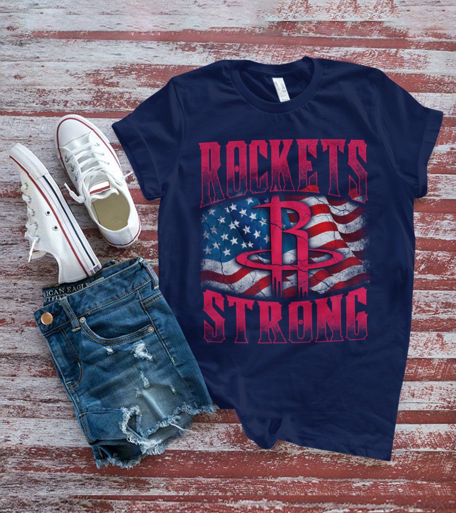 Rockets Strong American Flag T-Shirt