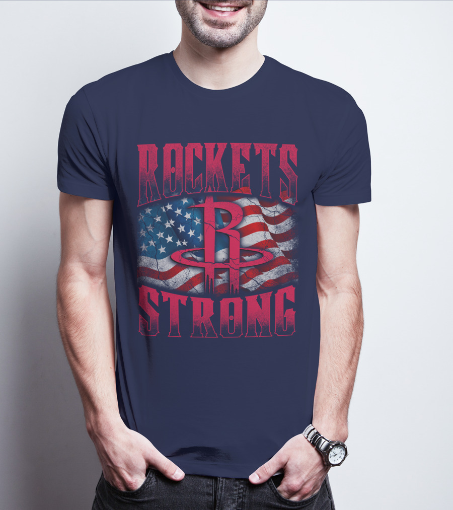 Rockets Strong American Flag T-Shirt