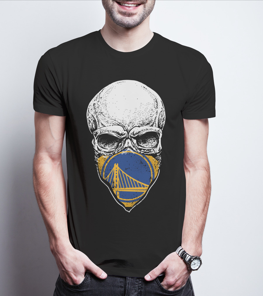 Golden State Warriors Masked Skull Bridge T-Shirt