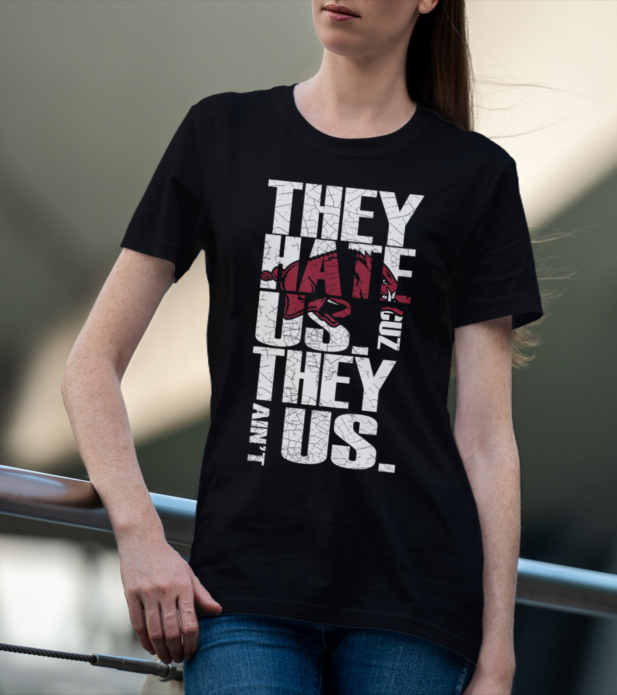 They Hate Us 'Cause They Ain't Us Arkansas Razorbacks T-Shirt