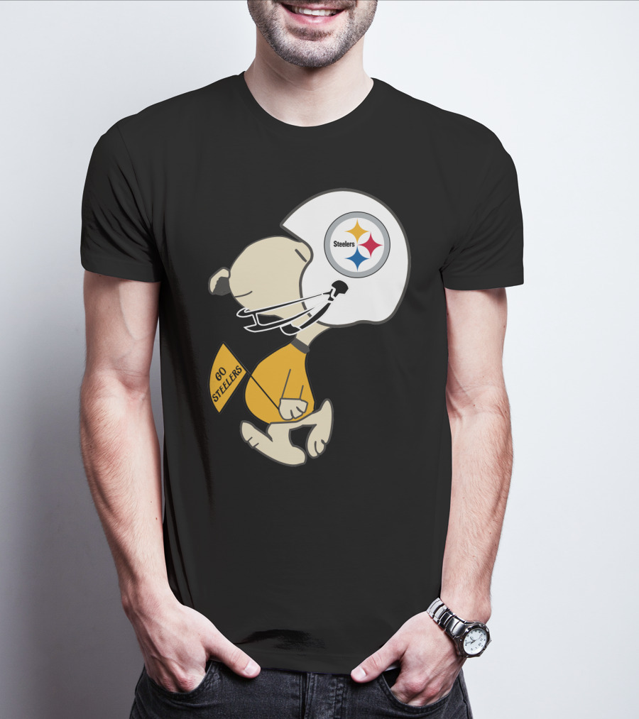 Snoopy Go Steelers Pittsburgh Steelers Football Helmet T-Shirt