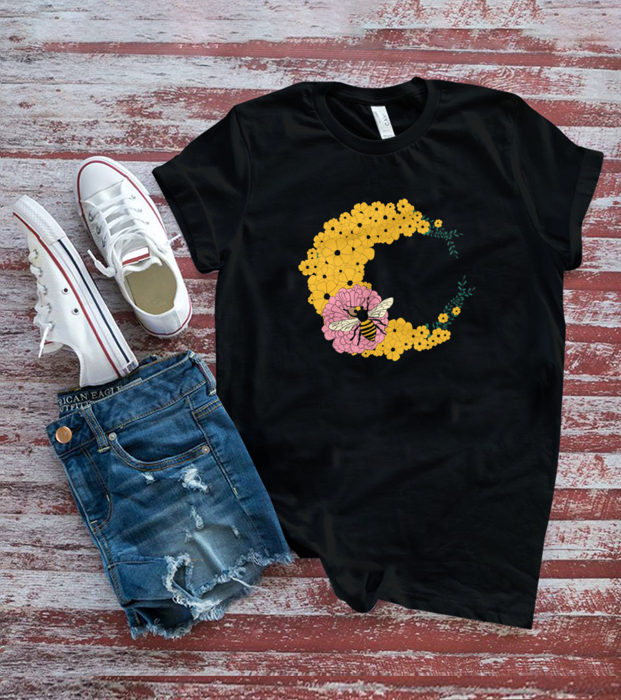 A Bee Has Got To Eat Among Vibrant Blossoms T-Shirt