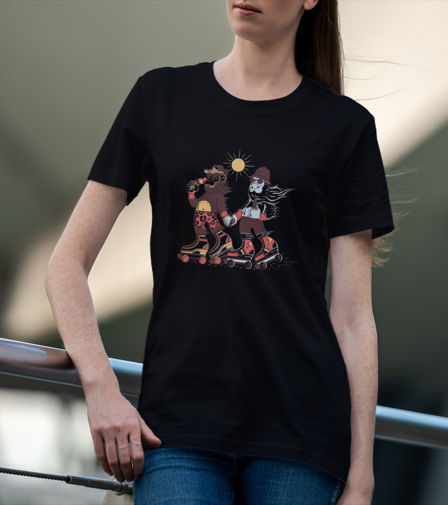 Magic Summer Roller Skating Bears Under The Sun T-Shirt