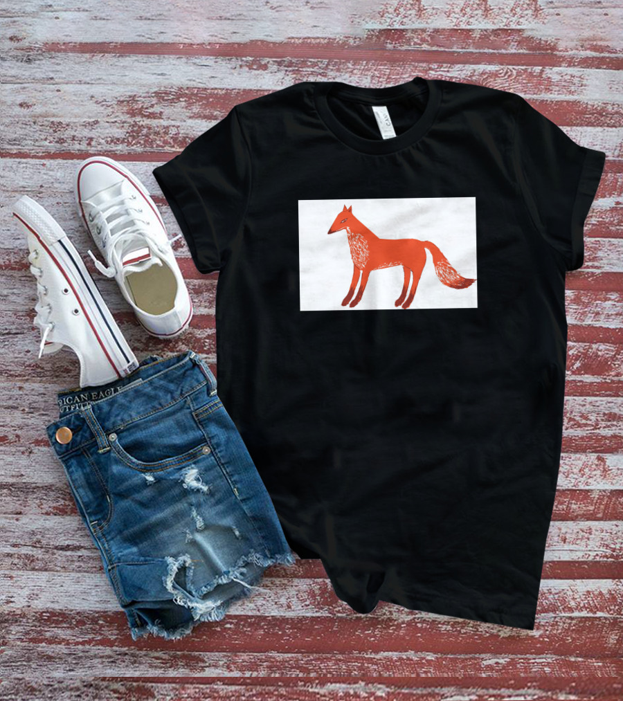 Angry Fox Illustration 589957 Fiery Red Drawing T-Shirt