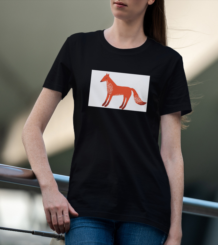 Angry Fox Illustration 589957 Fiery Red Drawing T-Shirt