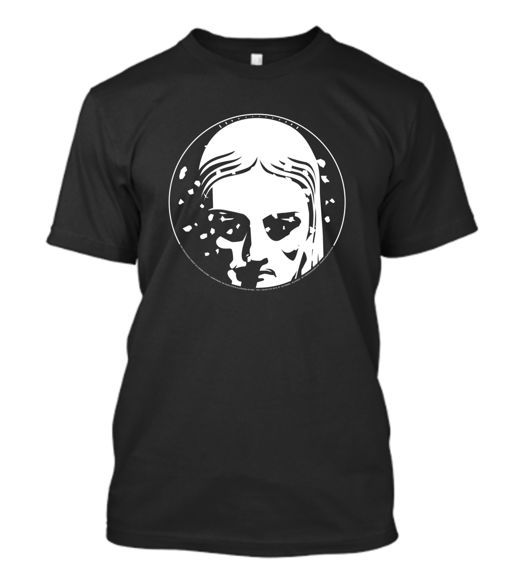 24 Corcovado Christ Face In A Snow Globe T-Shirt