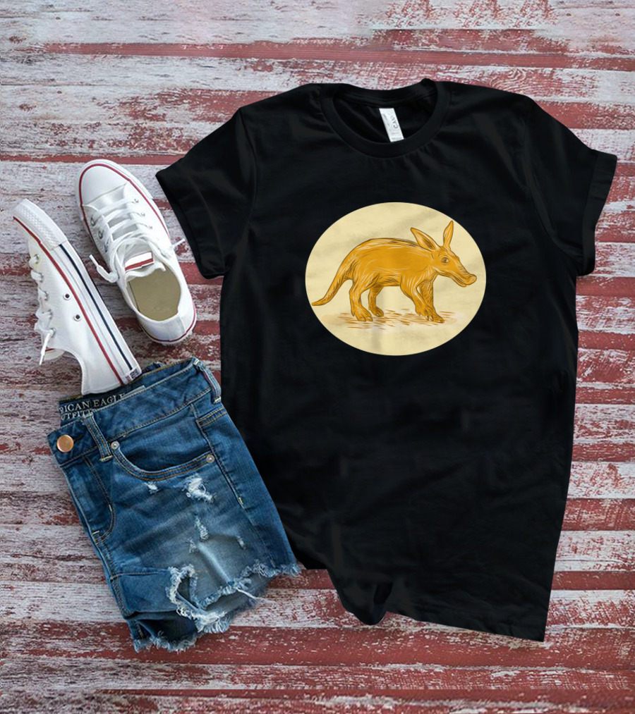 Aardvark African Ant Bear Drawing Golden T-Shirt
