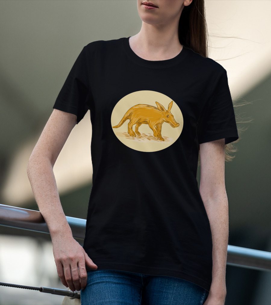 Aardvark African Ant Bear Drawing Golden T-Shirt