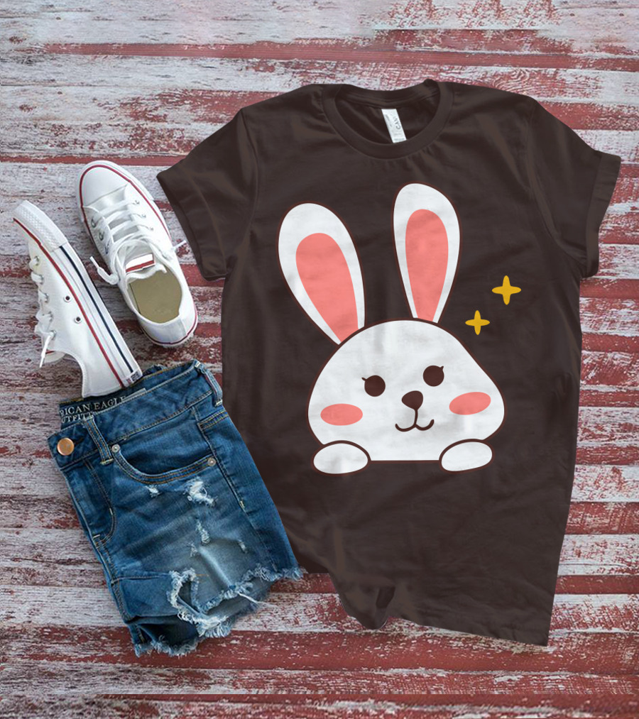 Cute Leveret Bunny Face With Sparkles T-Shirt