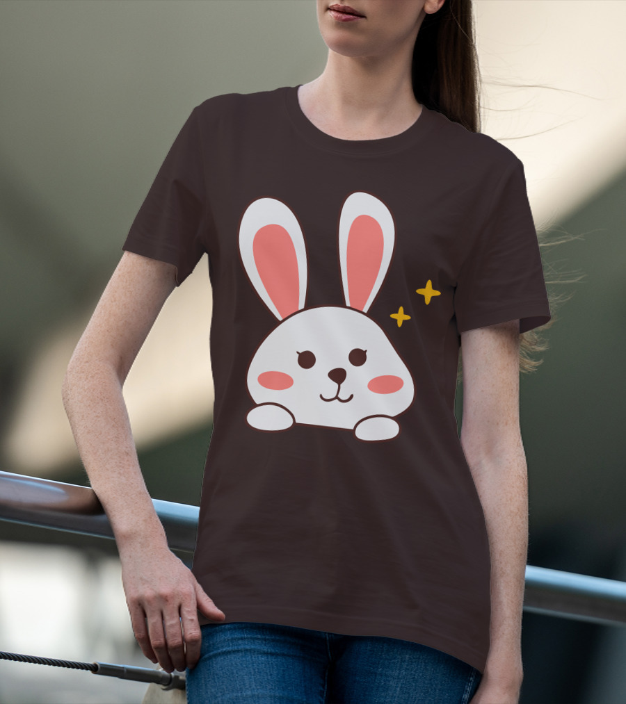 Cute Leveret Bunny Face With Sparkles T-Shirt