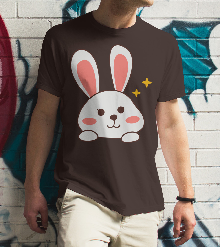 Cute Leveret Bunny Face With Sparkles T-Shirt