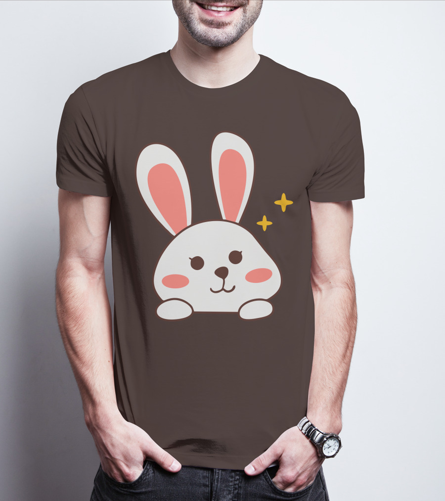 Cute Leveret Bunny Face With Sparkles T-Shirt