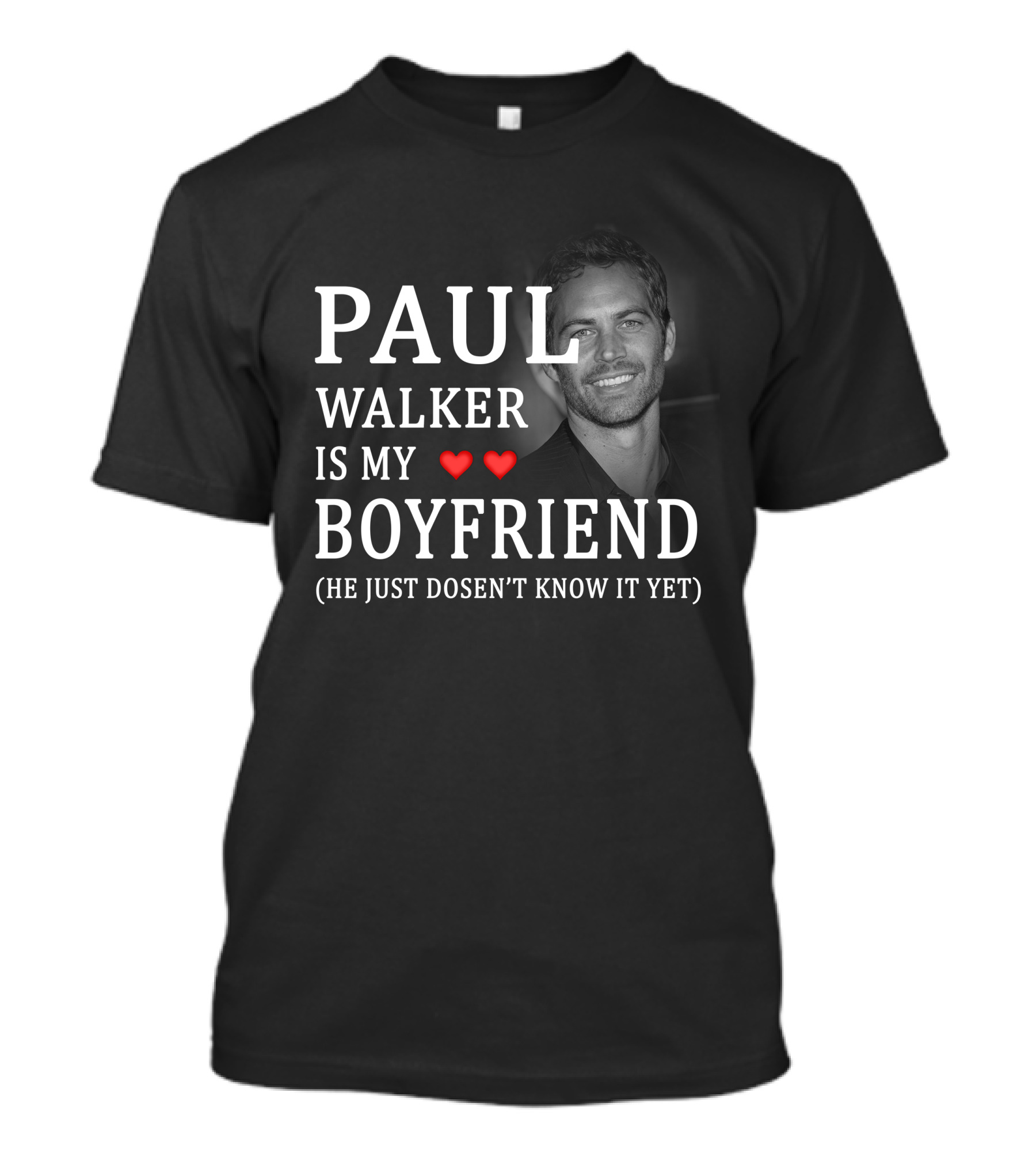 Style FAF 19 Paul Walker Tribute Two Red Hearts T-Shirt