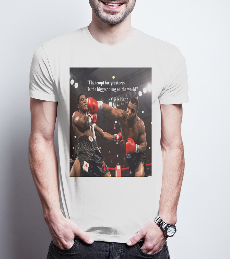 Mike Tyson Famous Quote On Greatness With Boxing Action T-Shirt